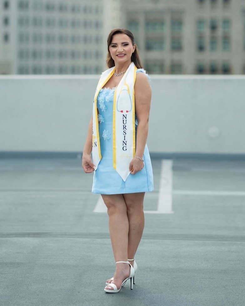 Riwayda, Registered Nurse and founder of Golden Nest Home Care, at her nursing graduation